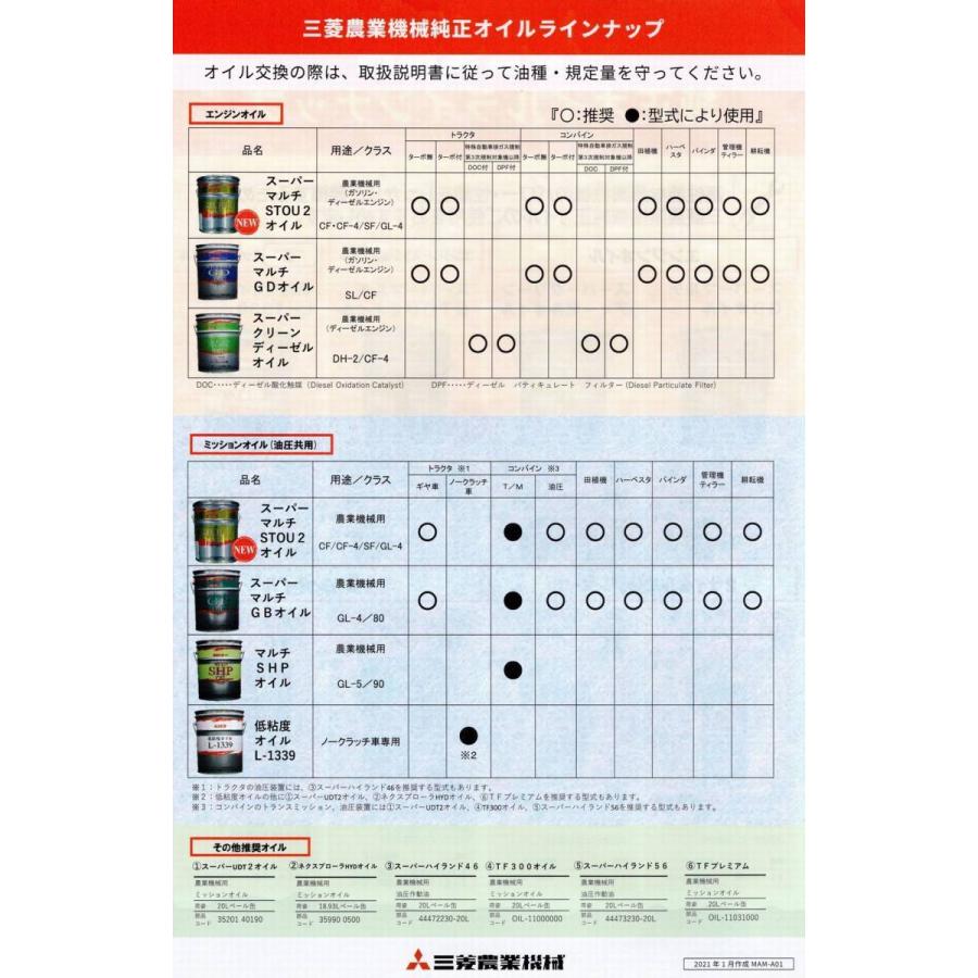 三菱農機 スーパーマルチGBオイル 純正 ミッションオイル（ギヤと湿式