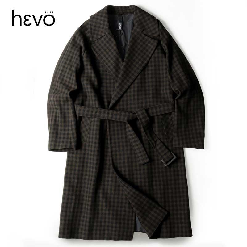 HEVO（イーヴォ） シェパードチェック柄ウールナイロンフランネル2B