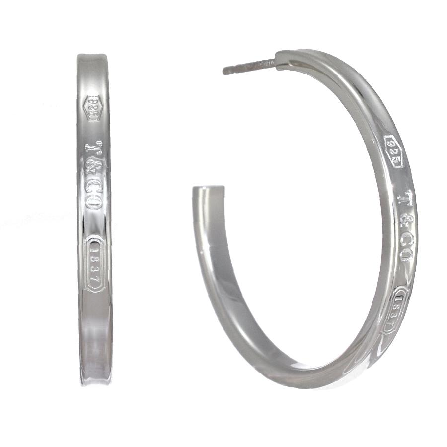 Tiffany 1837 新品同様 ティファニー フープ ピアス ミディアム ナロー