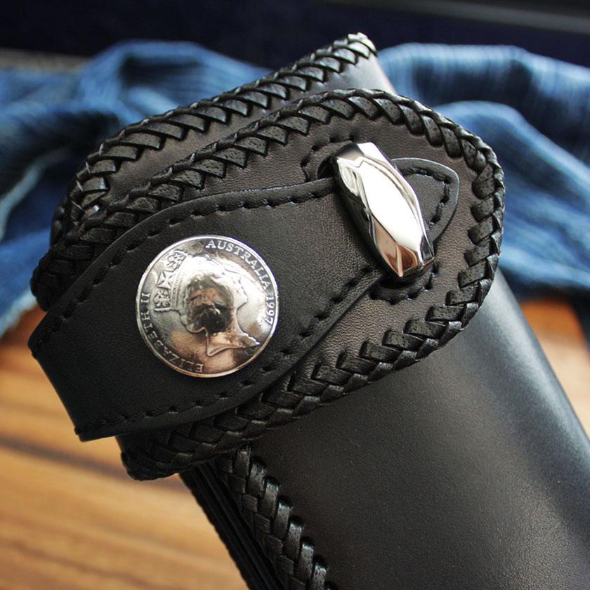 バイカーズウォレット 栃木レザー ヌメ革黒 長財布 ライダース