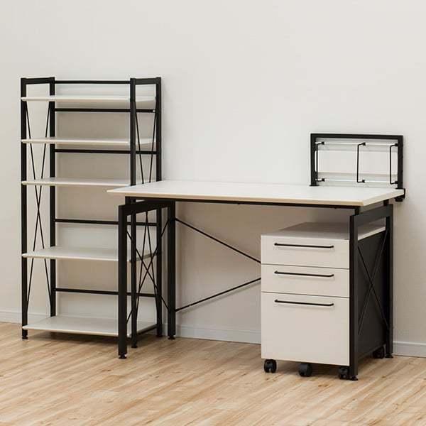 ニトリ（NITORI） 幅120cm デスクワゴンシェルフセット(サーヤ