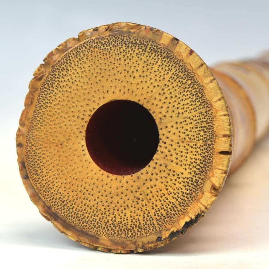 趣楽】 時代 和楽器 竹材銀線藤巻中継歌口銀縁尺八 長さ54，5cm