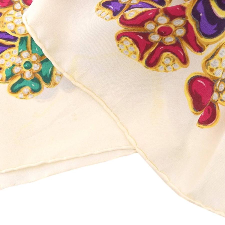 CHANEL（シャネル） 宝石柄 ジュエリー フラワー ロゴ シルク スカーフ