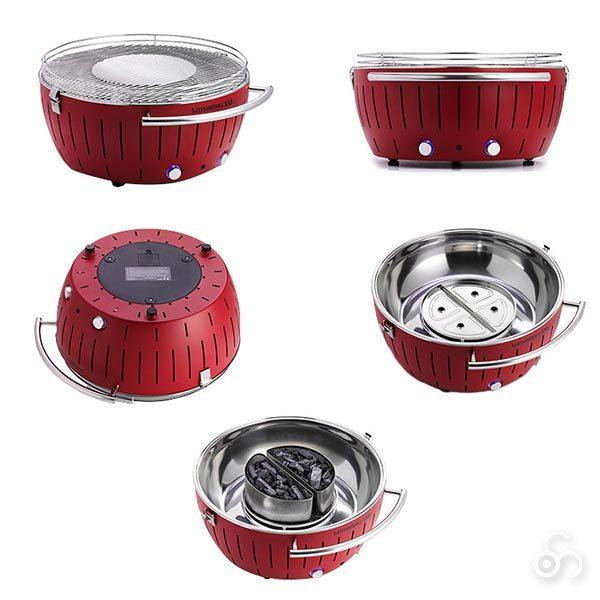 ハーフェレ 無煙炭火バーベキューコンロ ロータスグリルXXL レッド