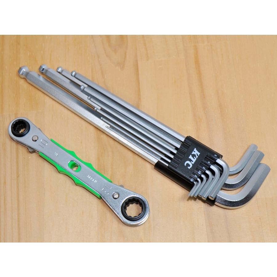 KTC 4サイズ板ラチェットレンチMR-0813+六角レンチHL259SP セット