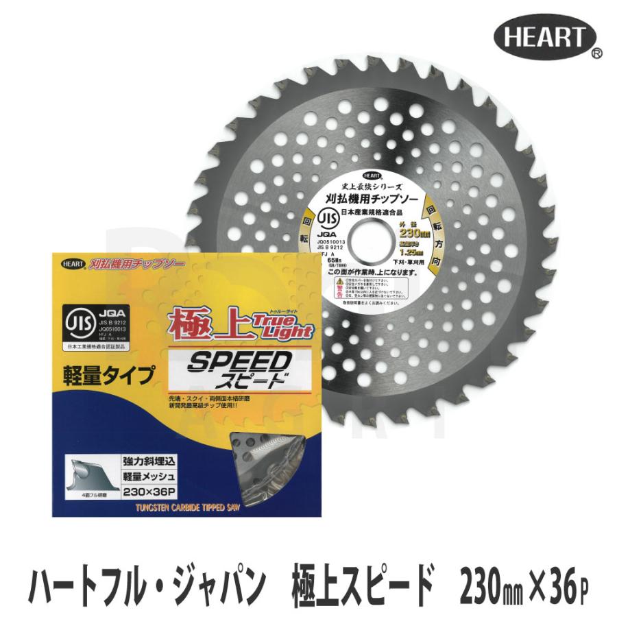 ハートフル・ジャパン】 刈払機用チップソー『極上スピード』230mm×36p