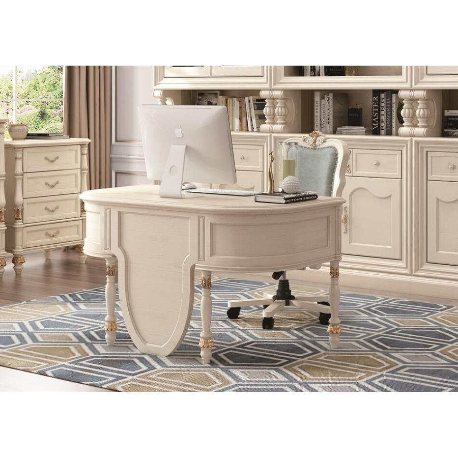 イタリア ロココ調 アンティーク デスク テーブル 学習机 リペイント