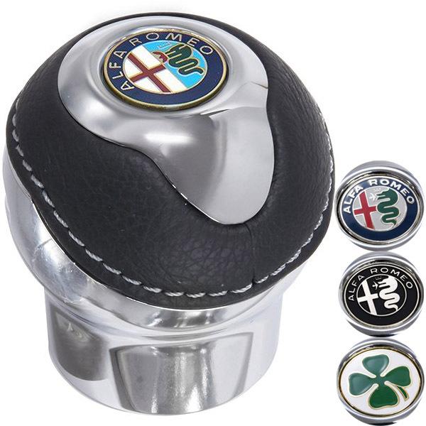 アルファロメオ（ALFA ROMEO） BLACK社製アルミ&レザーシフトノブ