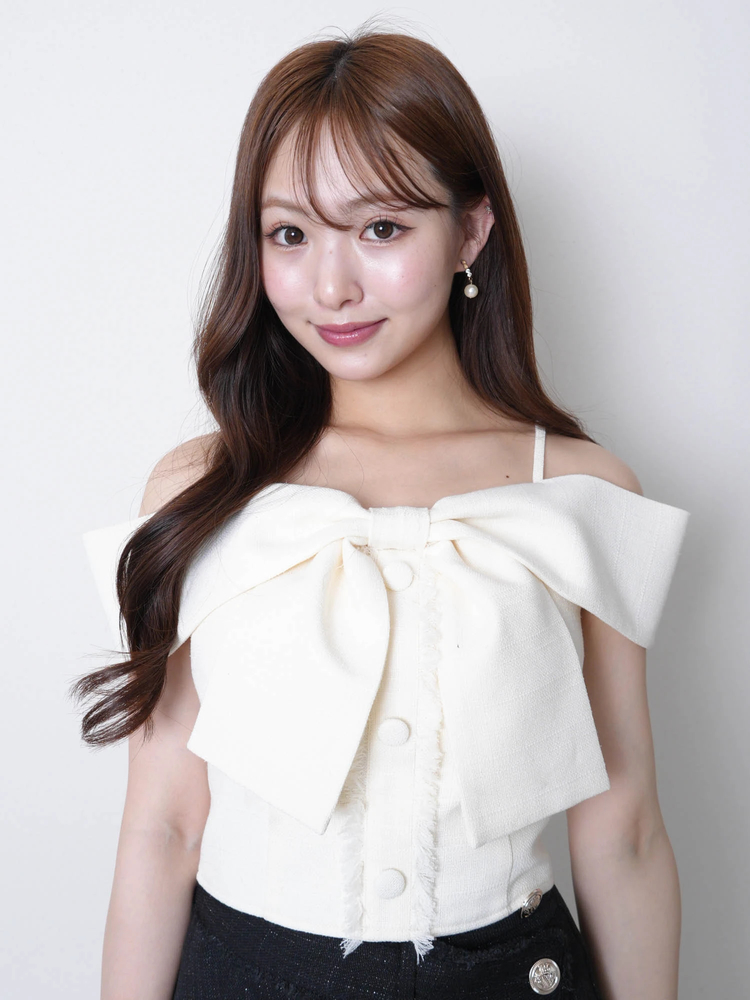 LIP SERVICE（リップサービス）｜ ツイードリボンオフショルトップス