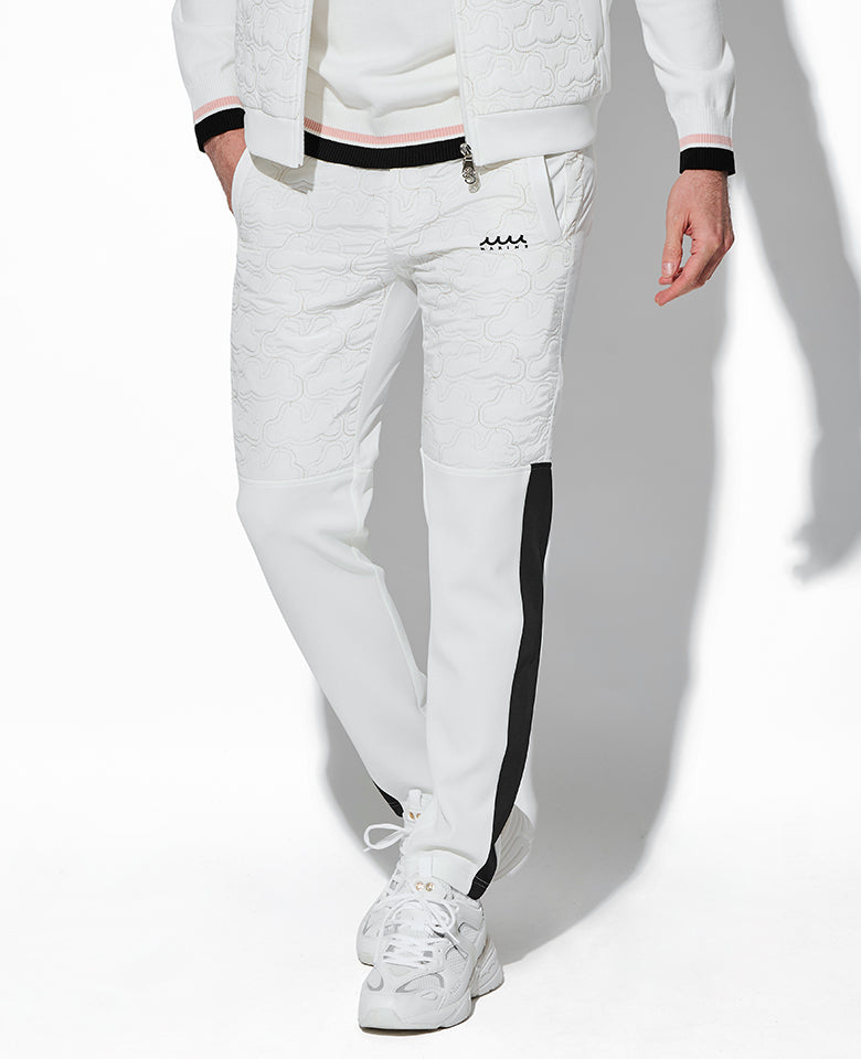 muta ジオメトリックウェーブ キルティングパンツ ホワイト ジオ