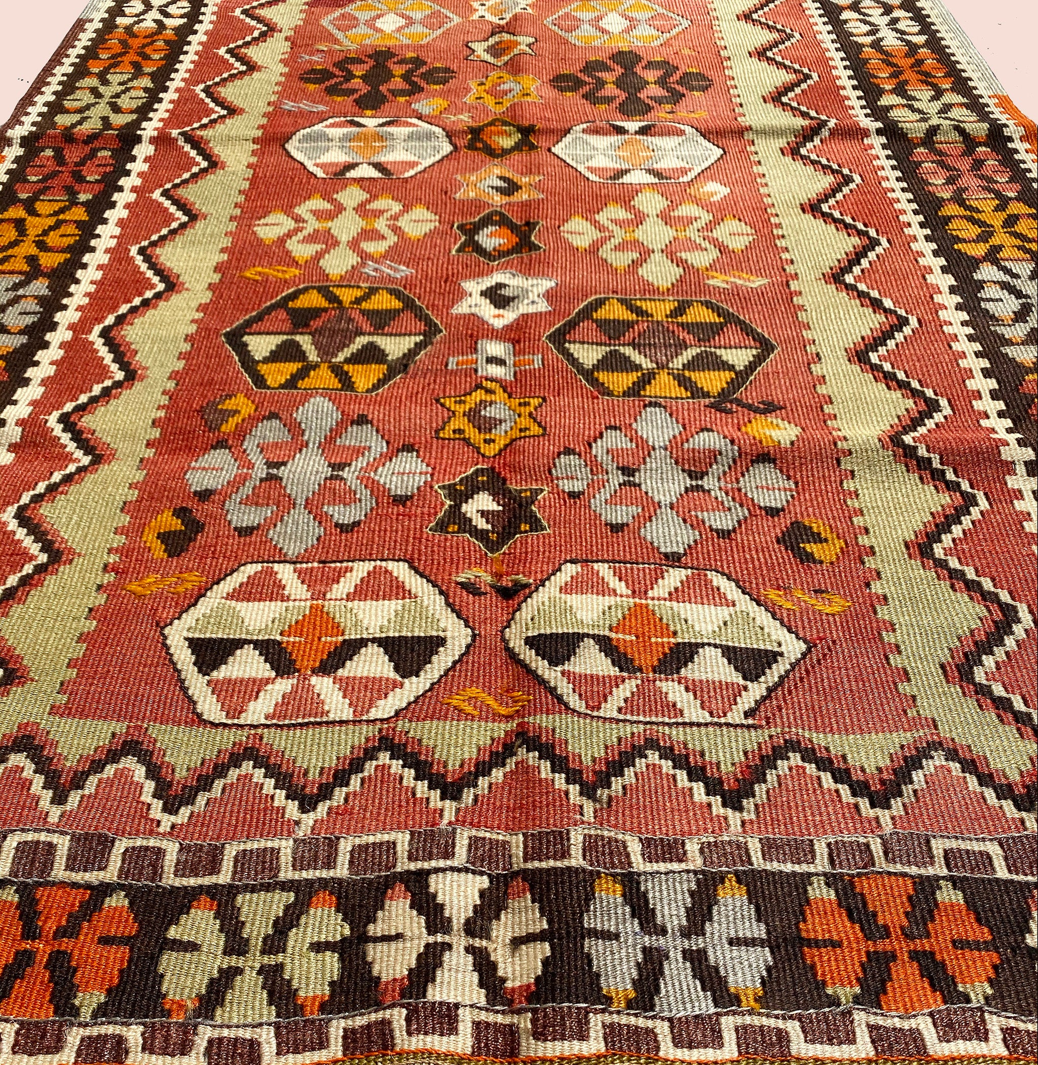 オールドキリム キリムラグ トルコ・エシュメ 154×83㎝ (No.07406