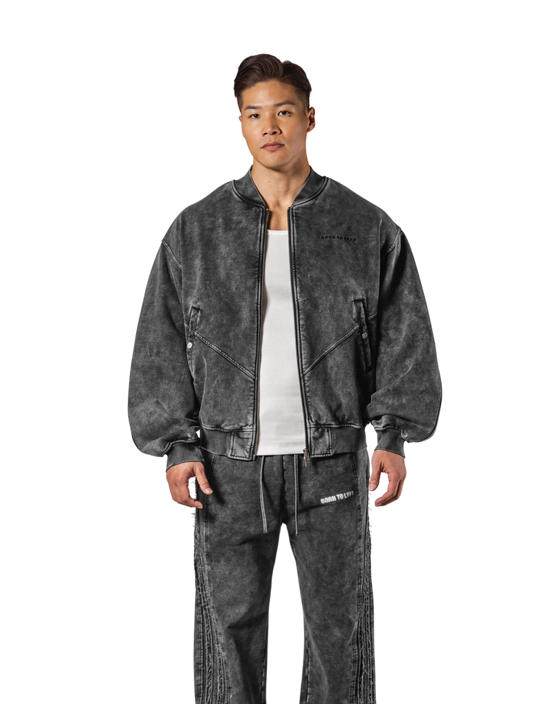 Vintage Sweat Bomber Jacket - Black – LÝFT