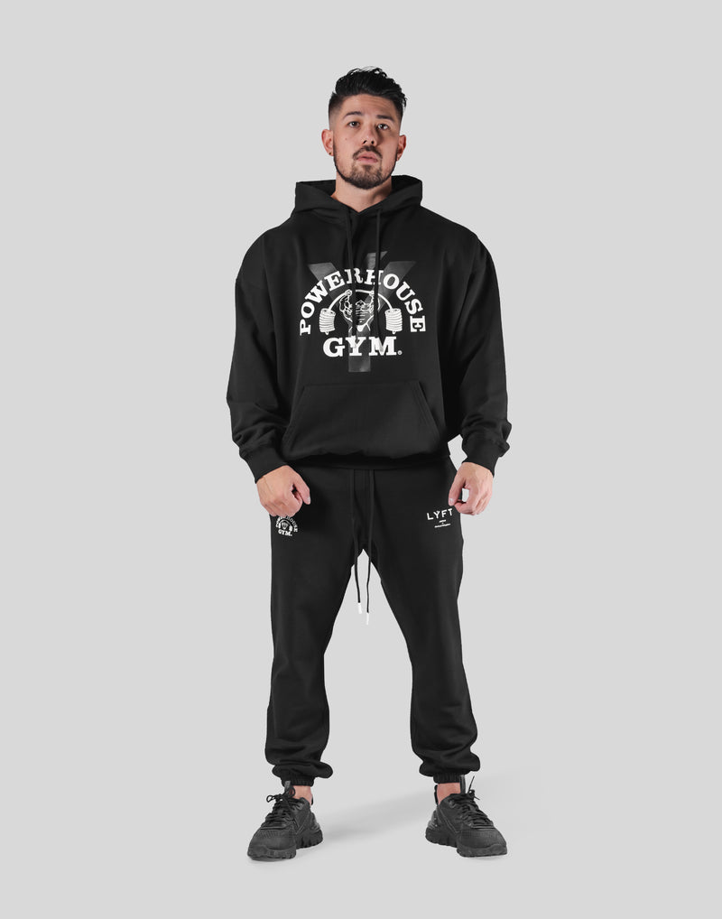 LÝFT × Power House Gym Oversize Sweat Hoodie - Black