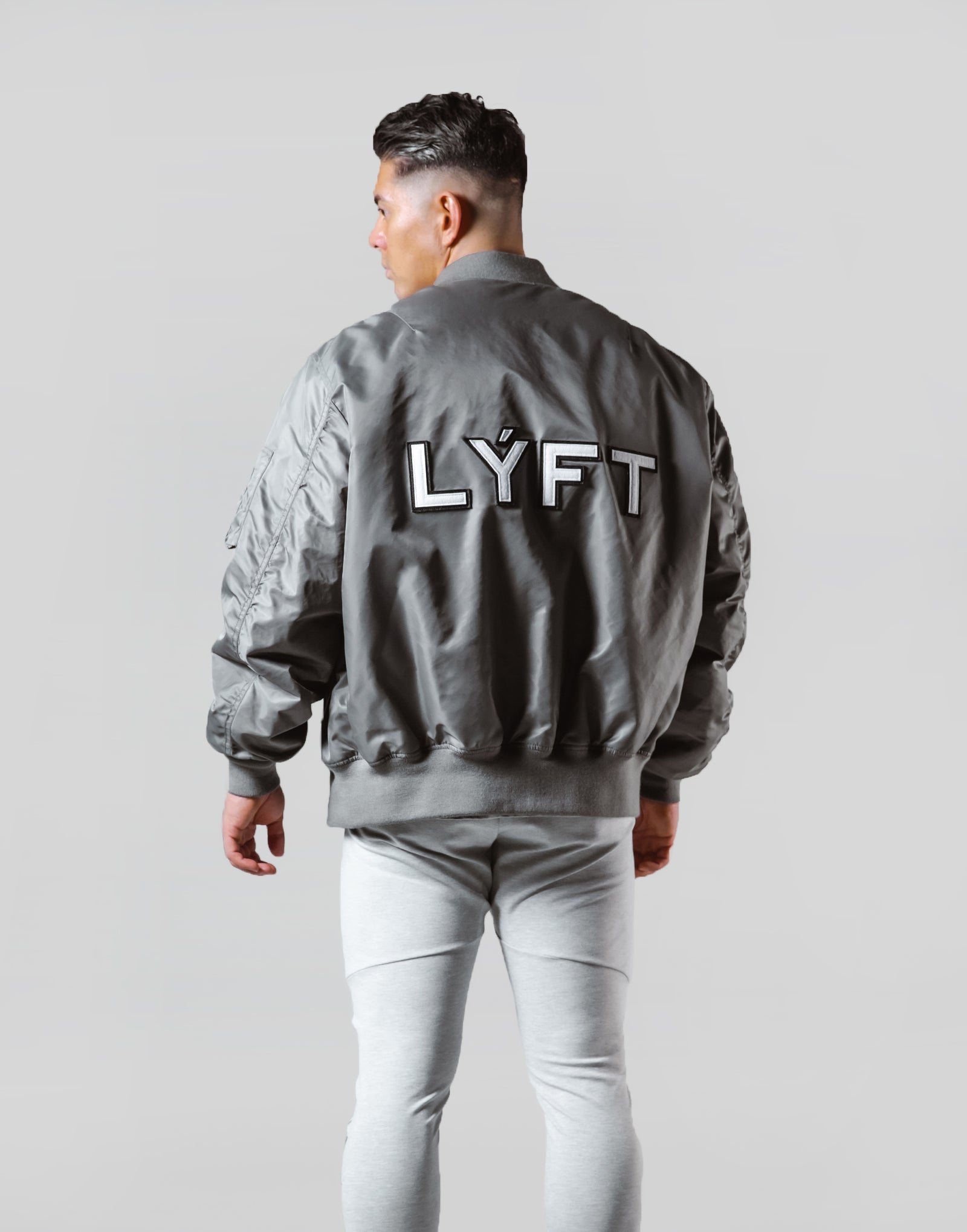 LÝFT Logo Patch MA-1 Jacket - D.Grey
