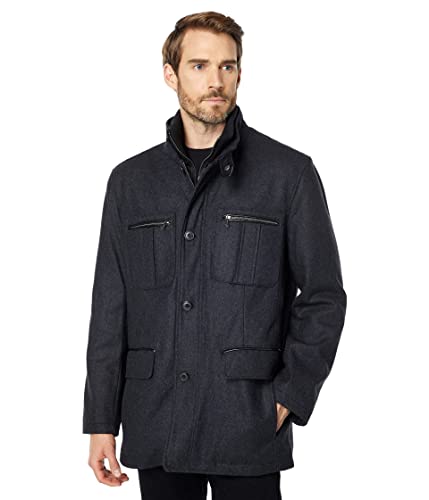 Cole Haan Signature Men's Wool Melton Coat with Nylon Bib