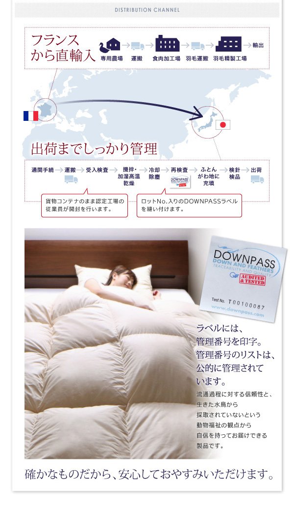 Amazon｜【DOWNPASS認証】フランス産ホワイトダックダウン エクセル