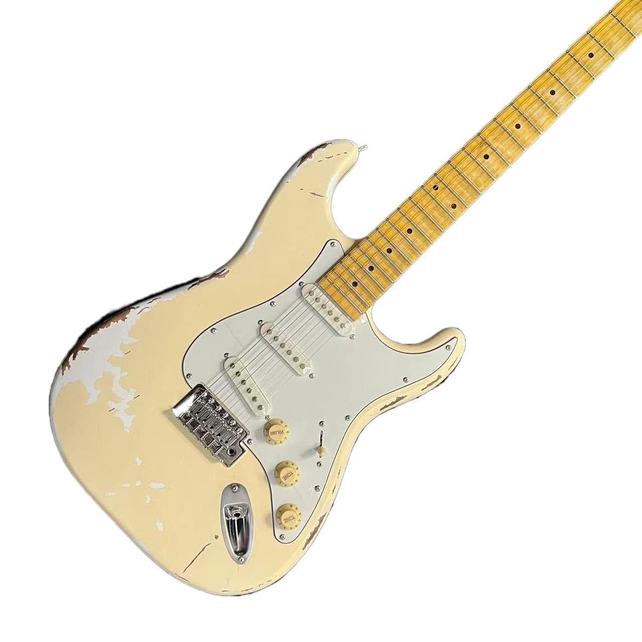 Amazon | エレキギタークリームイエローカラーソリッドボディ