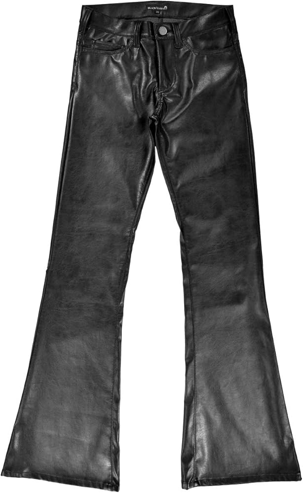 Amazon | ベルボトム フレア ブーツカット PU フェイクレザー