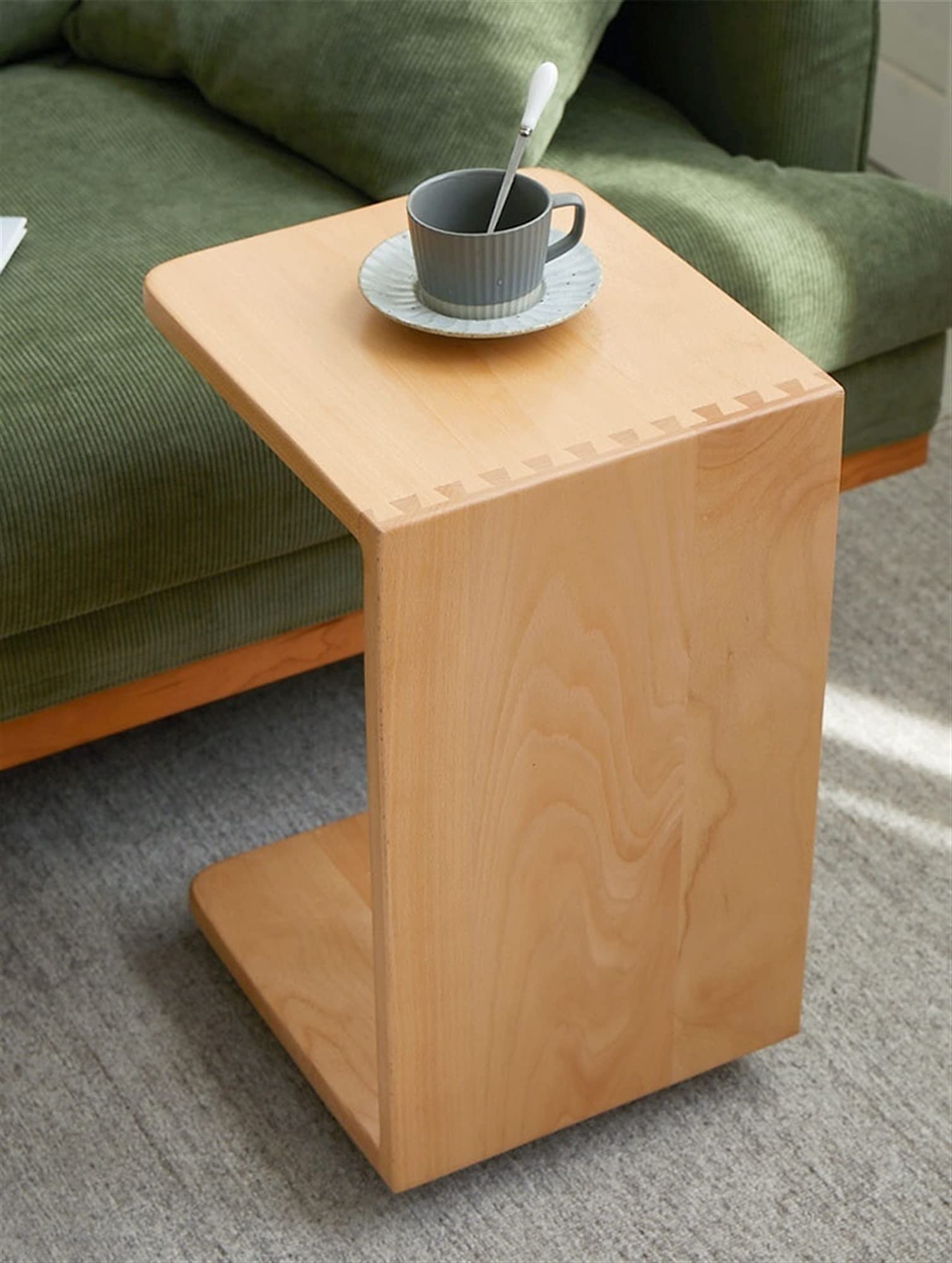 Amazon｜ブナ製 C字型サイドテーブル ソファサイドテーブル コーヒー