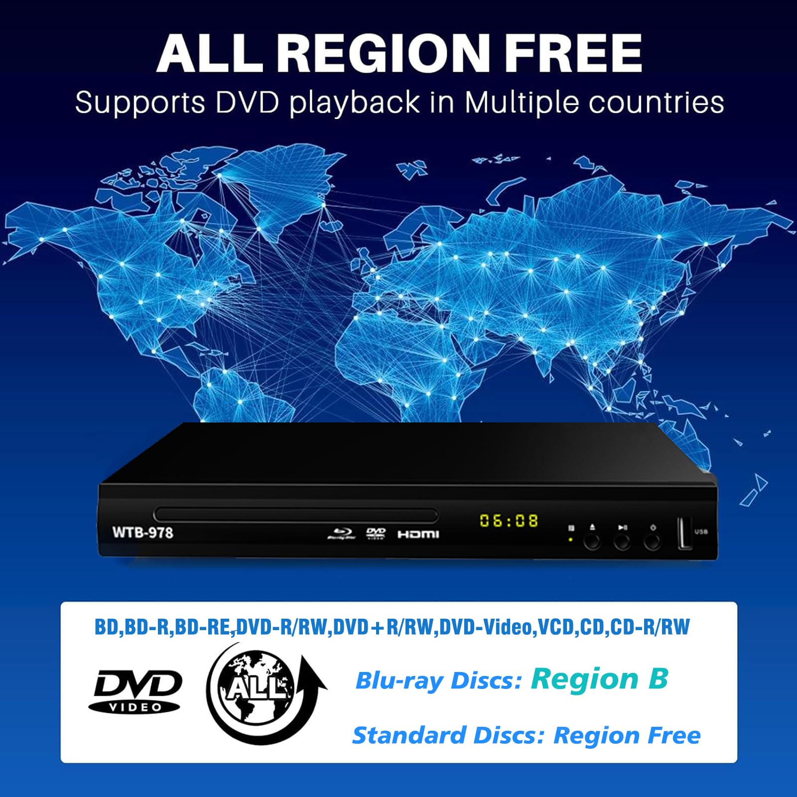 WICENT フルHDブルーレイプレーヤー WTB-978 WICENT フルHDブルーレイ