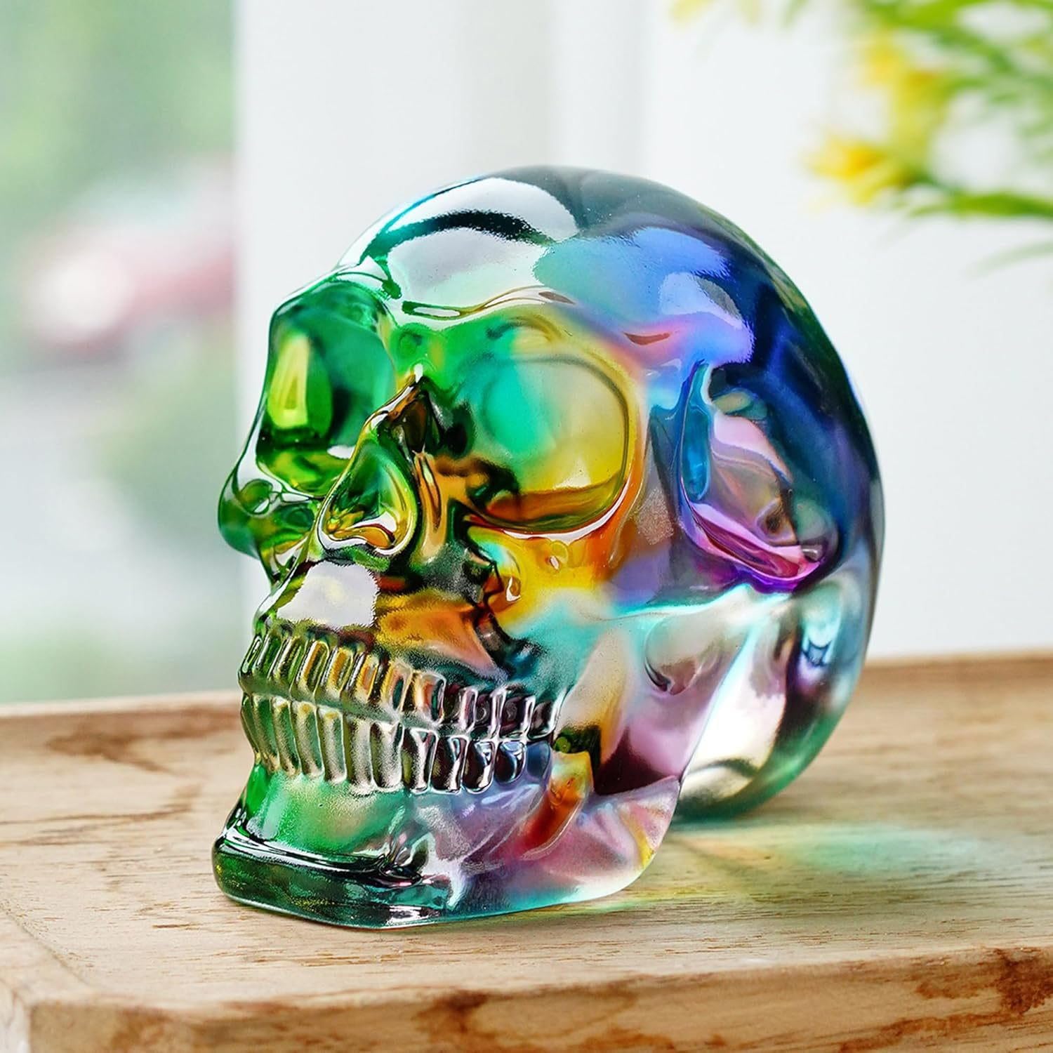 Amazon.co.jp: ガラス置物 幸運 オブジェ K9 ドクロ 髑髏 スカル 多