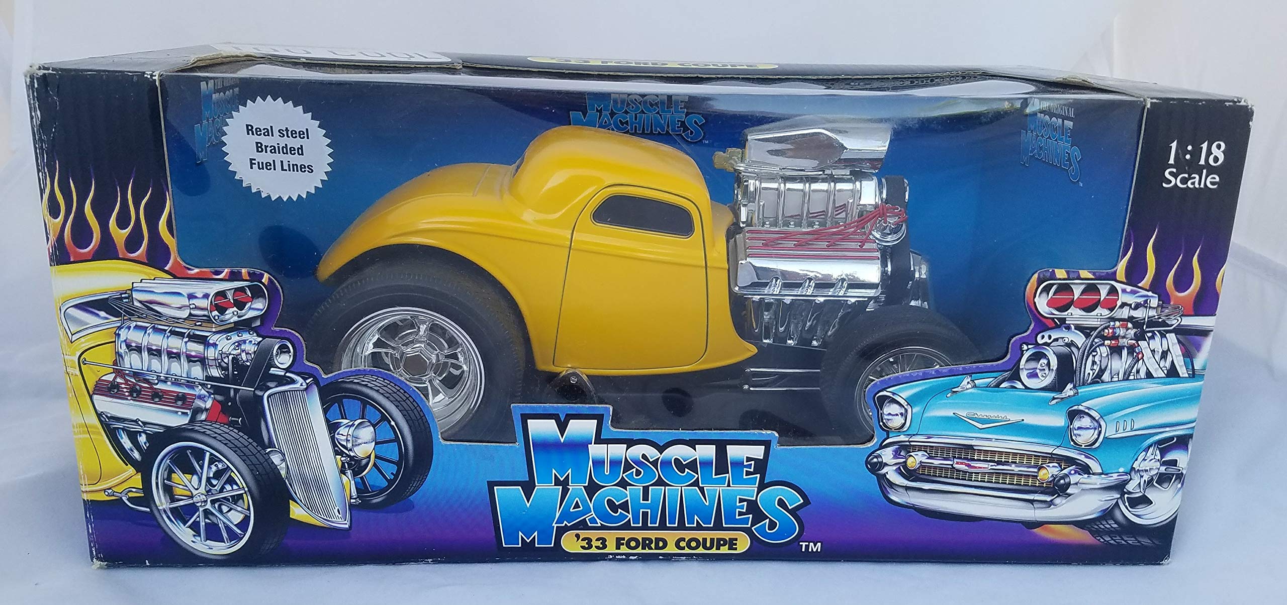 Amazon.com: 1933 Ford Coupe Muscle Machine 1:18 Metal fundido a