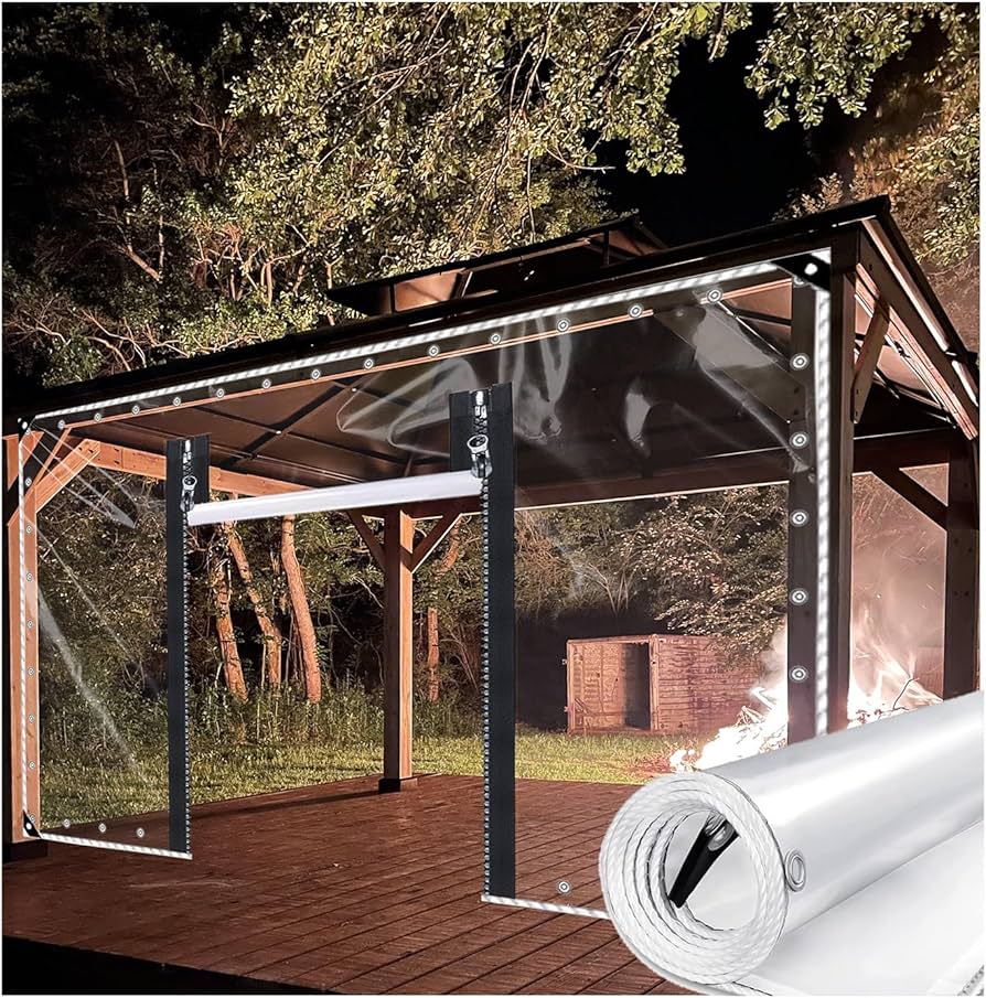 Amazon.com: QWEASDF Outdoor Tarp Curtains with Zipper Door