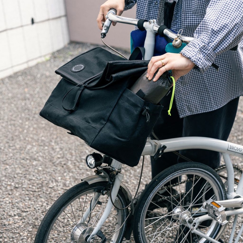 FAIRWEATHER front bag for brompton フレームあり wax black [フェア