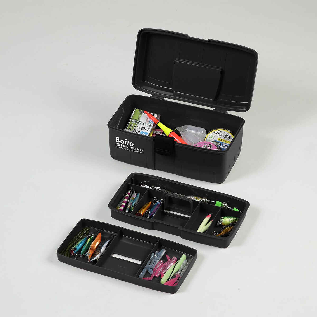 グリーンパル Boiteパーツ ツールボックス 中皿式 ブラック MA-4026