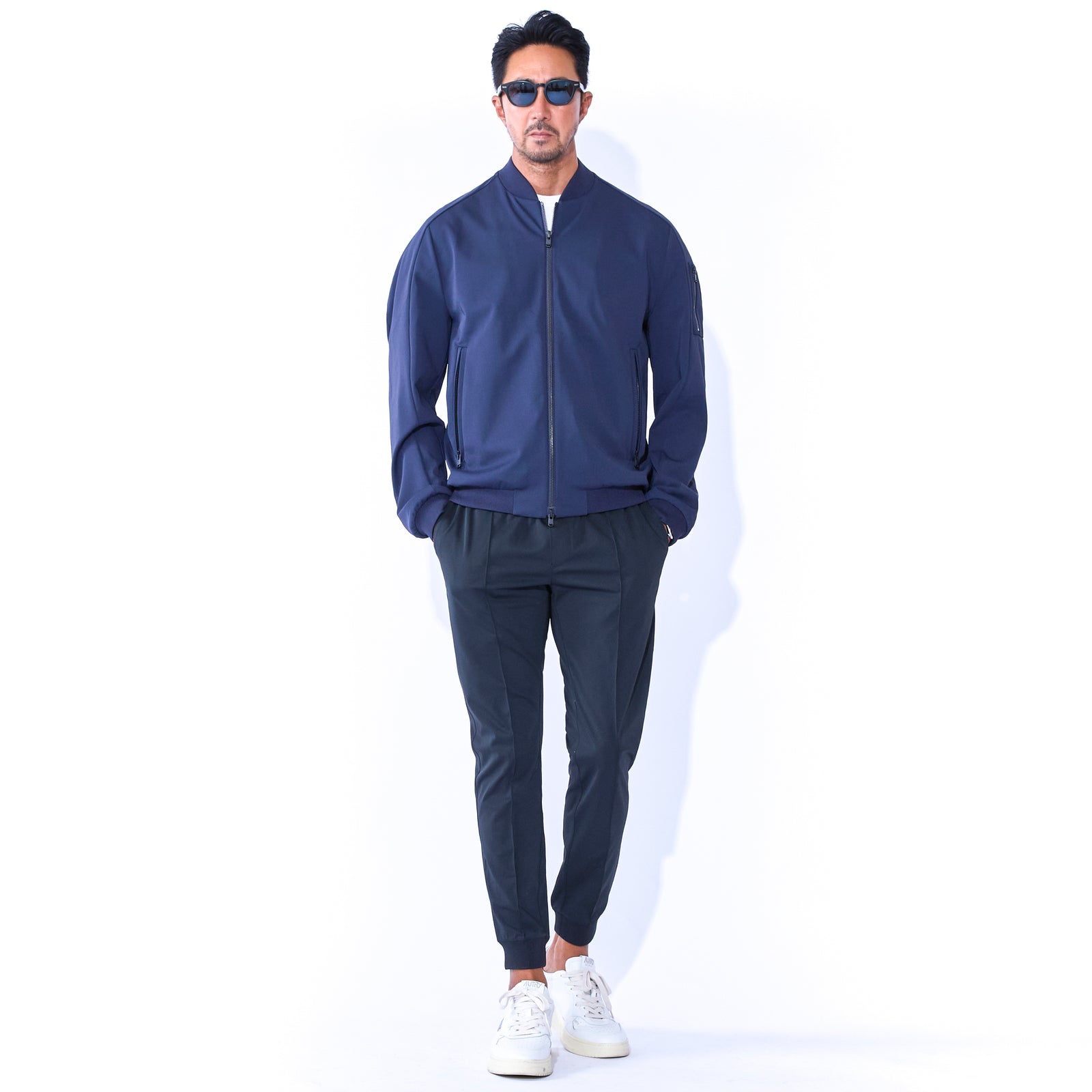 マットツイストフライトジャケット ネイビー – MINIMAL WARDROBE