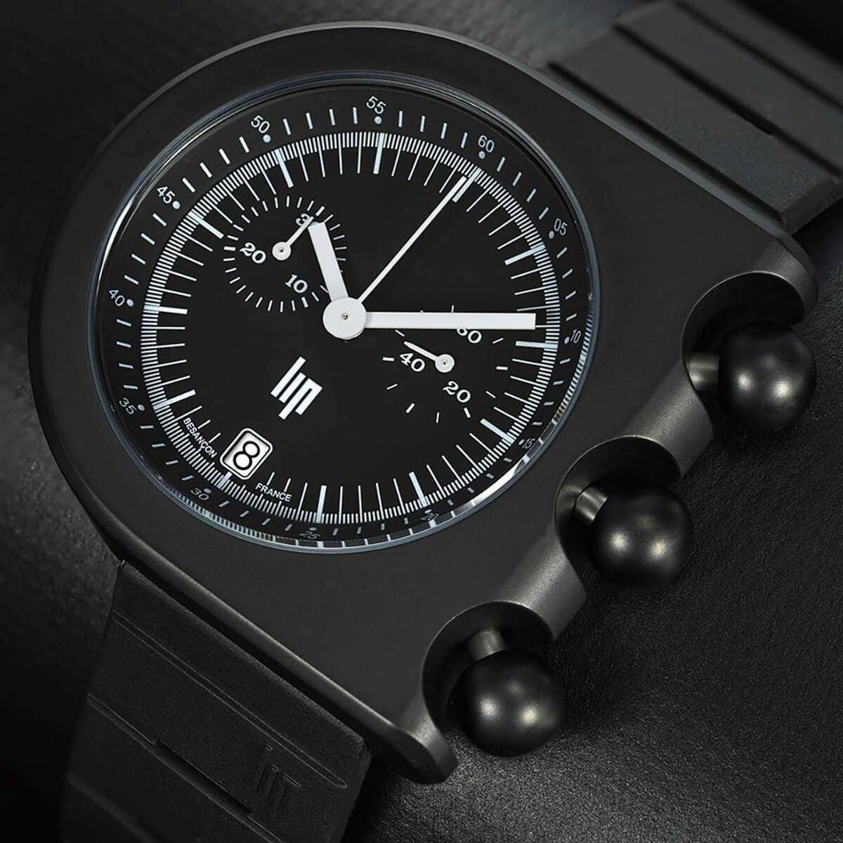 LIP / リップ マッハ 2000 クロノグラフ ブラック ラバーベルト メンズ