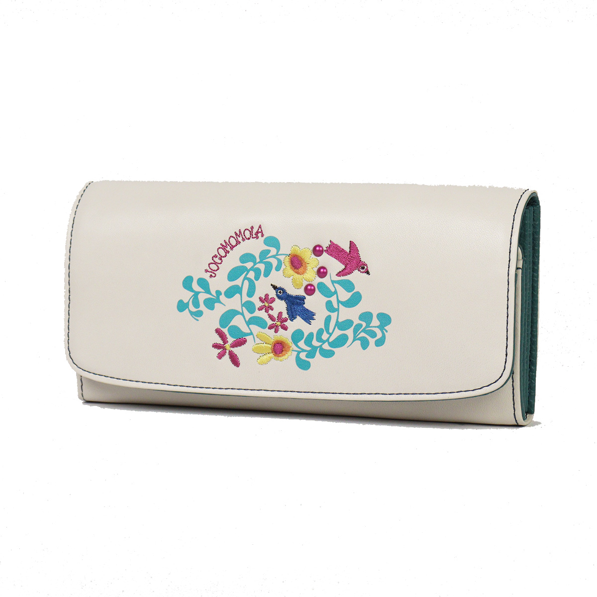 Sybilla（シビラ） かぶせ長財布 刺繍 花 jocomomola ホコモモラ