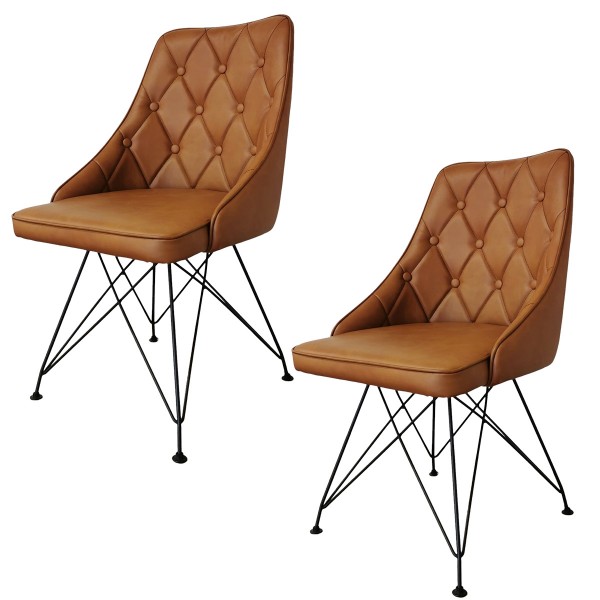 ダイニングチェア 2脚セット 回転チェア 360度回転 PUレザー スチール