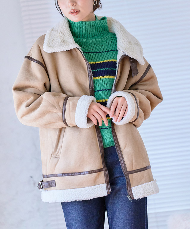 ムートンコート レディース ショート丈 ハイネック 40代 : GROWINGRICH