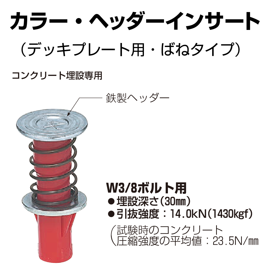 法人限定) NDB-3 ニューカラーインサート 型枠用 W3/8 50個位入 赤・白