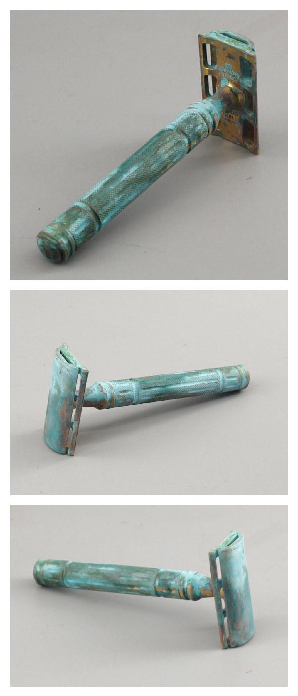 Forced Patina of a Brass Overlander Razor - Sharpologist