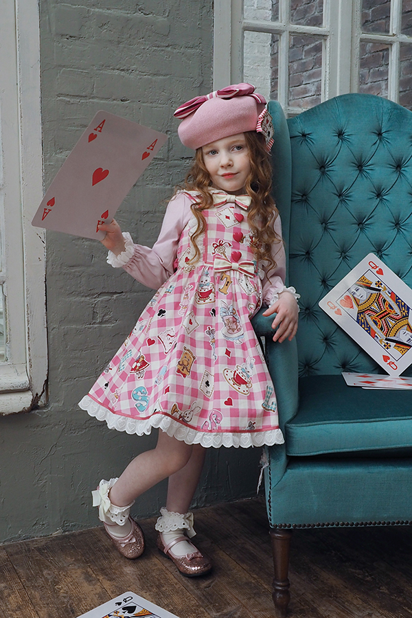 美品 シャーリーテンプル 不思議の国のアリス 絵本プリントワンピース