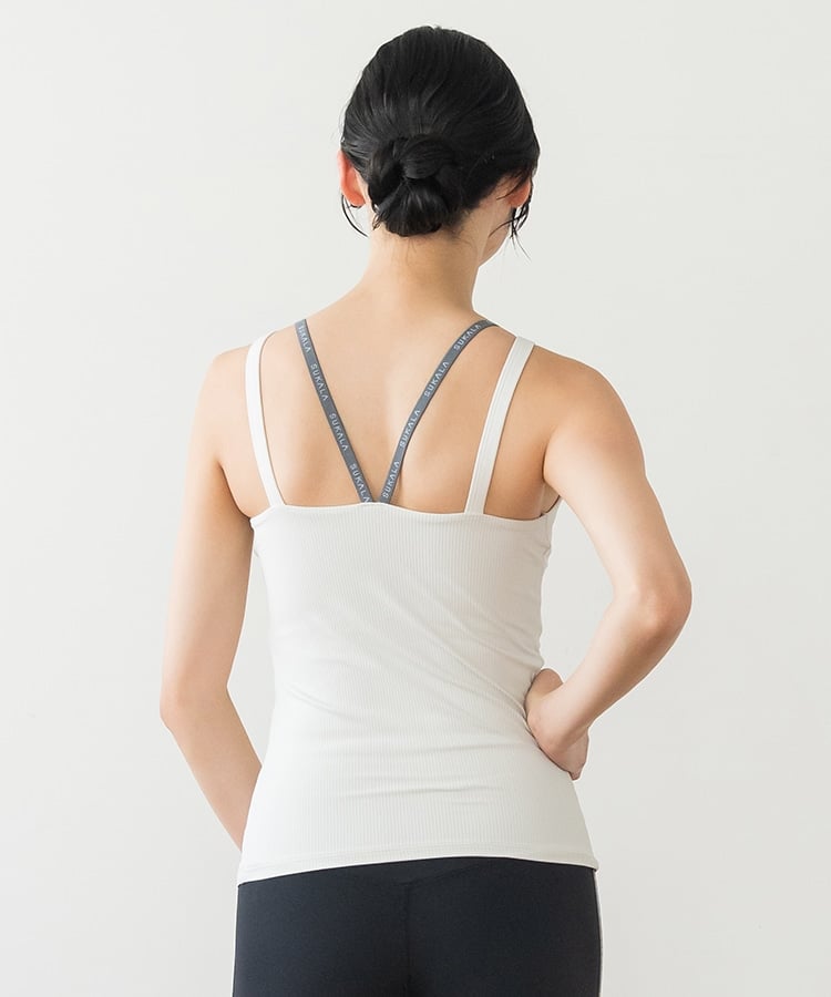 Mサイズ SUKALAリブロゴタンクトップ SUKALA】ダブルストラップリブ