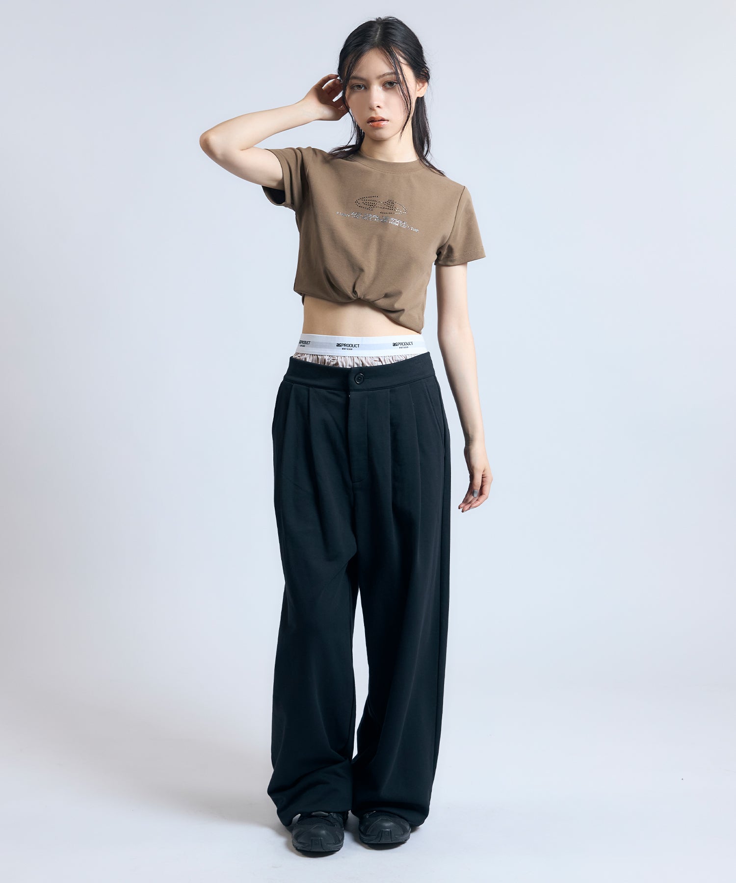 トランクスレイヤードスウェットタックパンツ｜ACLENT（アクレント）