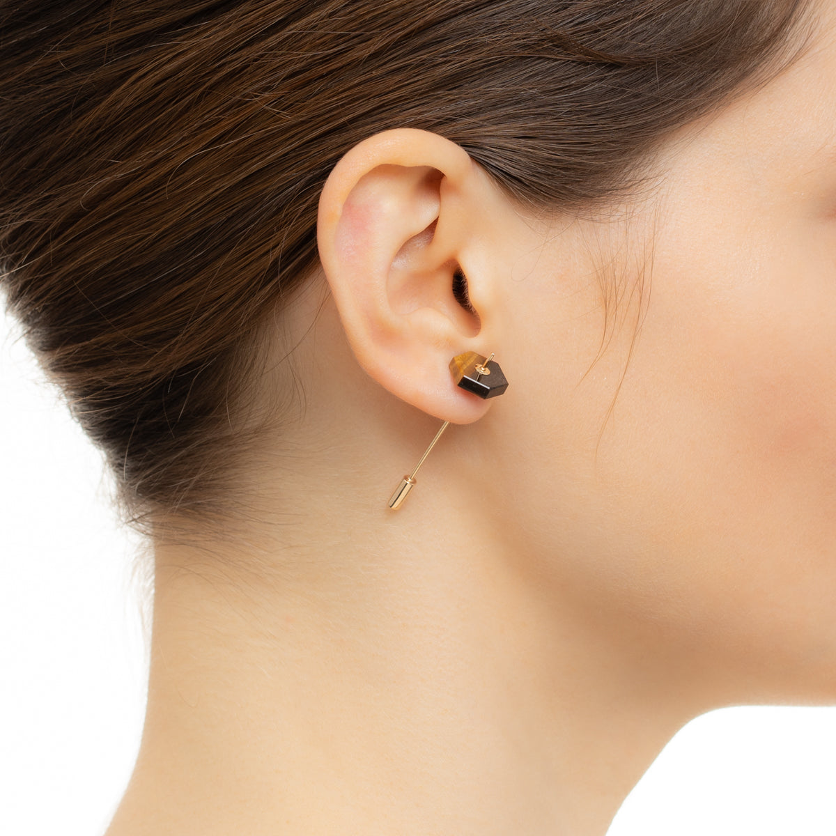 Short SPEAR ピアス / タイガーアイ