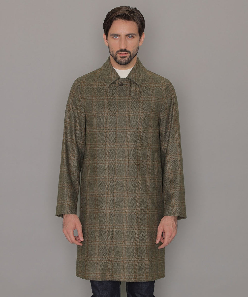 DUNFORD】【Loro Piana Fabric】チェックウールステンカラーコート
