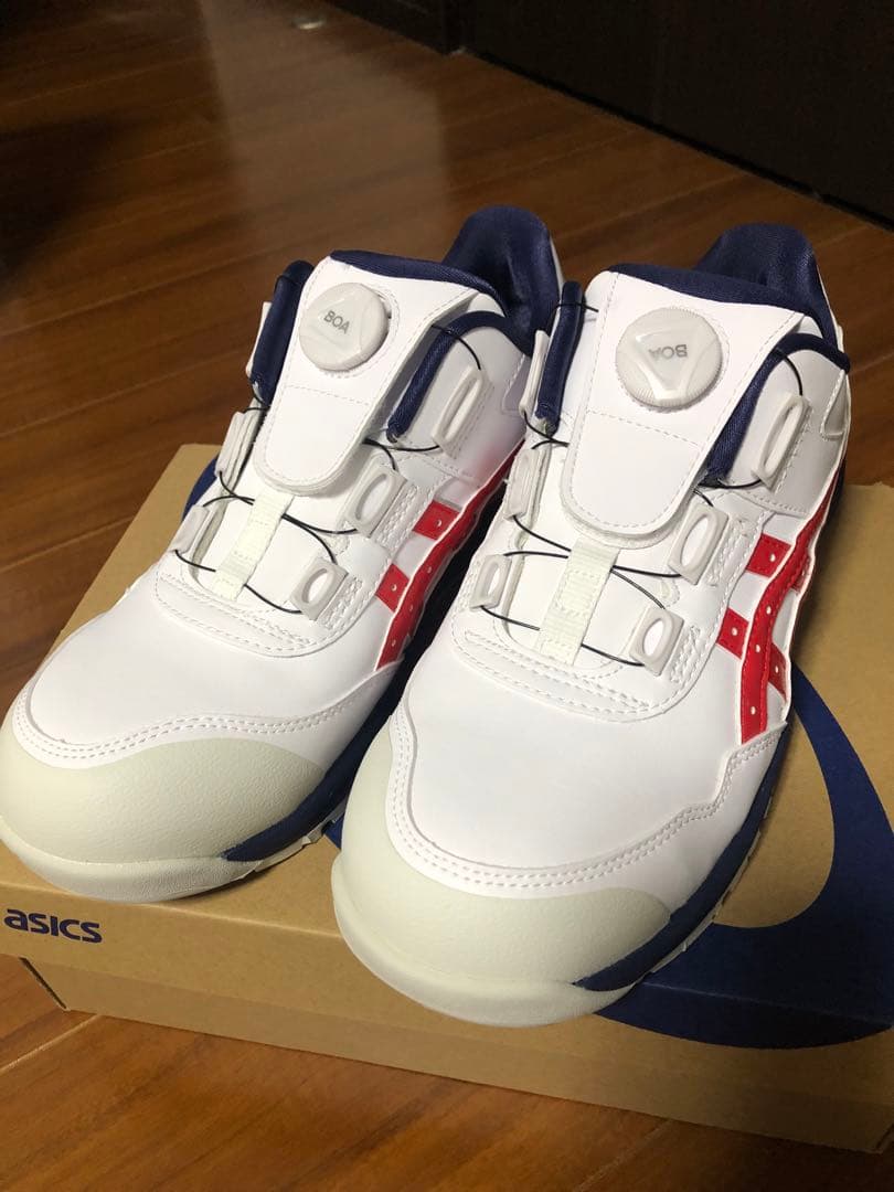 零*様 ASICS BOAシステム安全靴 ホワイト/レッド/ネイビー　【本日限定 楽天市場】【12時まで即日発送】置き配可 安全靴 アシックス ASICS