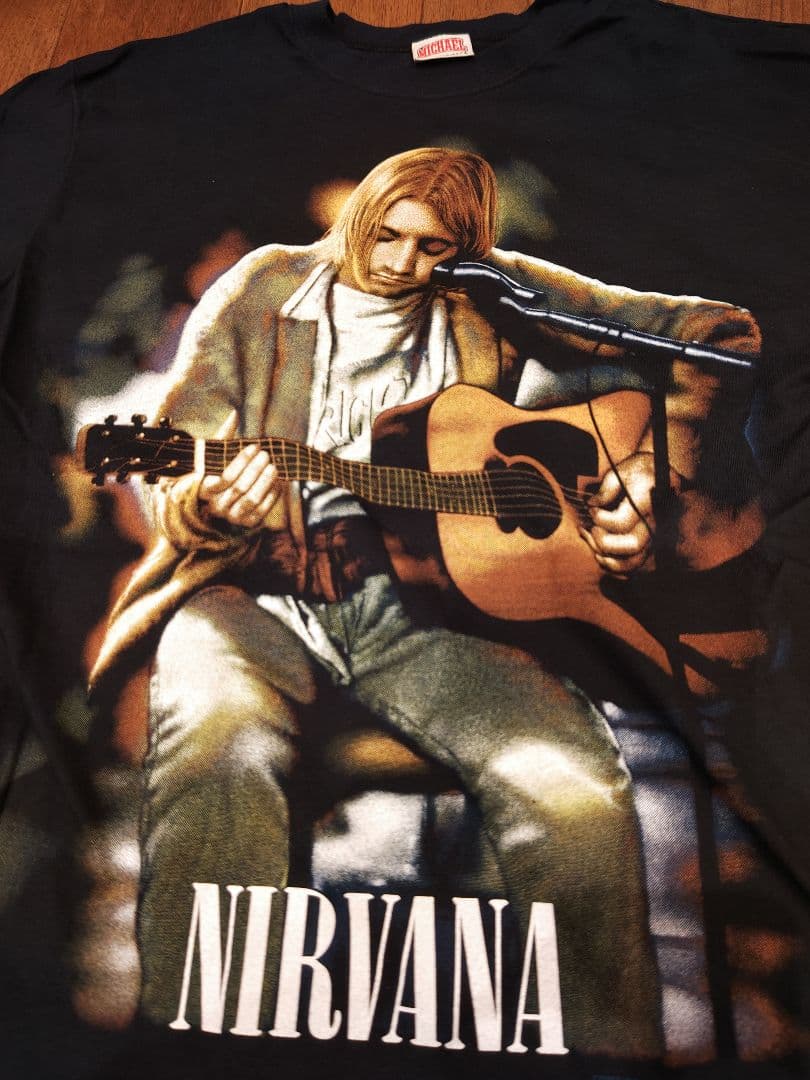 希少 NIRVANA Tシャツ ブラック カートコバーン バンドTシャツ XL KURT COBAIN カートコバーン Tシャツ バンドTシャツ ブラック Coloured