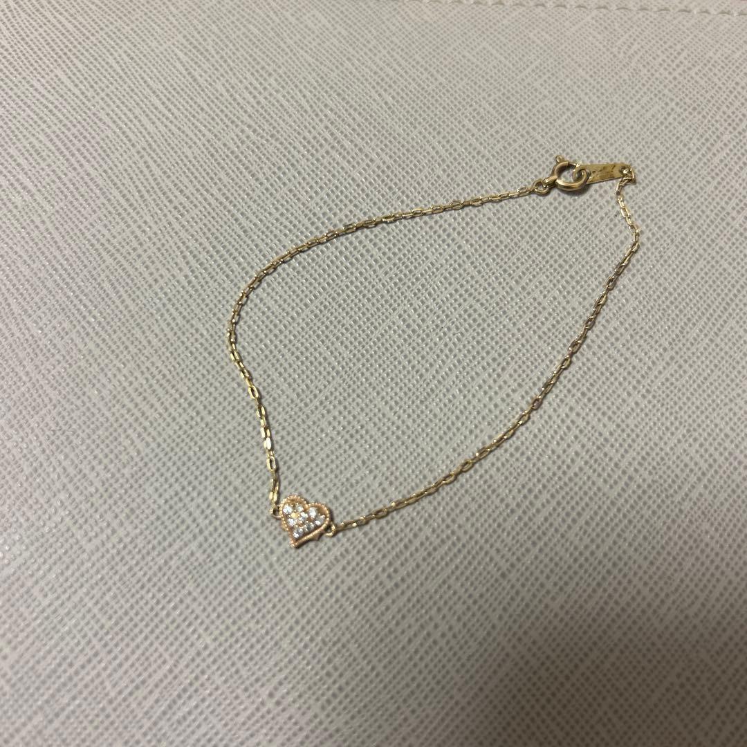 ローリーロドキン　10K イエローゴールド ハート型チャーム ブレスレット Loree Rodkin - ローリーロドキン ブレスレット ダイヤ ダイヤモンド