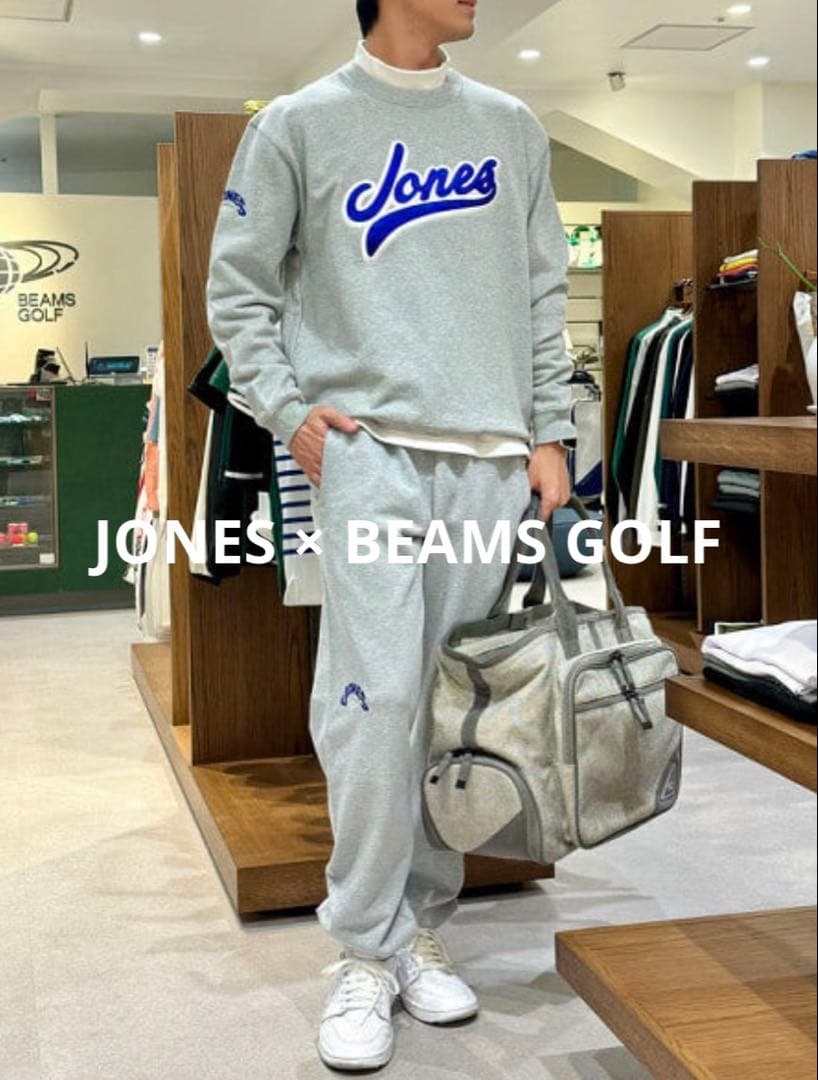 JONES × BEAMS GOLF / 別注 ロゴ刺繍 クルースウェットシャツ BEAMS GOLF（ビームス ゴルフ） トレーナー スウェット JONES × BEAMS