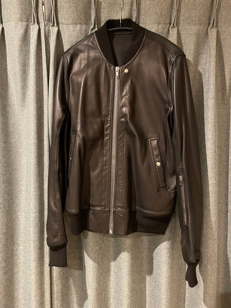 Rick Owens レザーボンバージャケット サイズ52 Rick Owensのブラック Concordians Bauhaus レザー フライト ボンバー