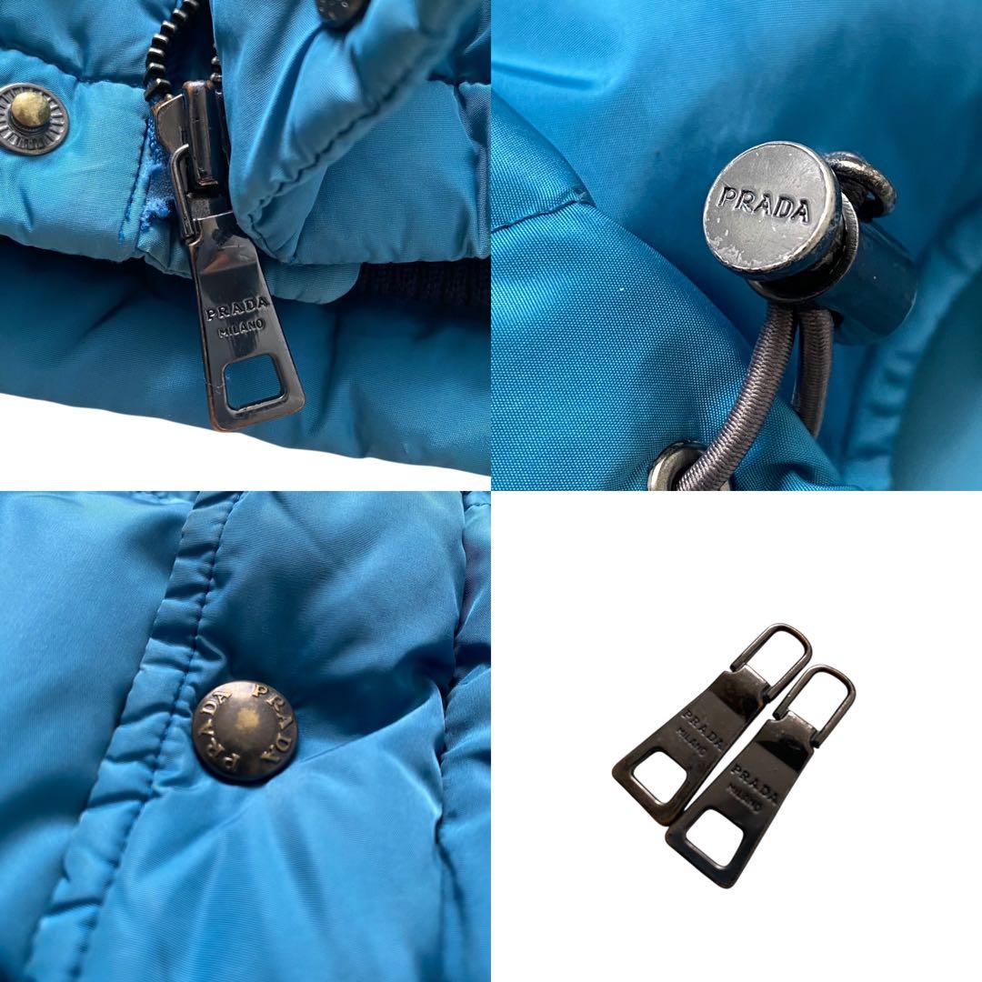 希少】 プラダ スポーツ ダウンジャケット 三角プレート フード着脱可 L