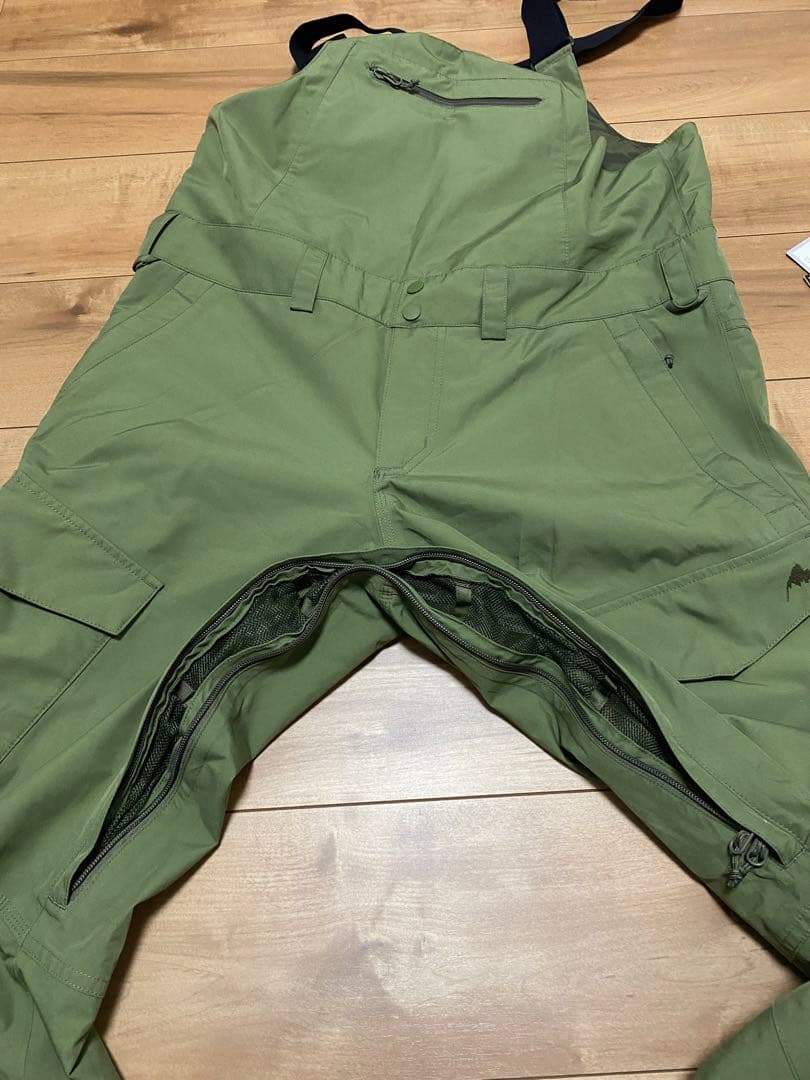 Burton GORE-TEX スノーボードウェア オリーブグリーン ビブパンツ