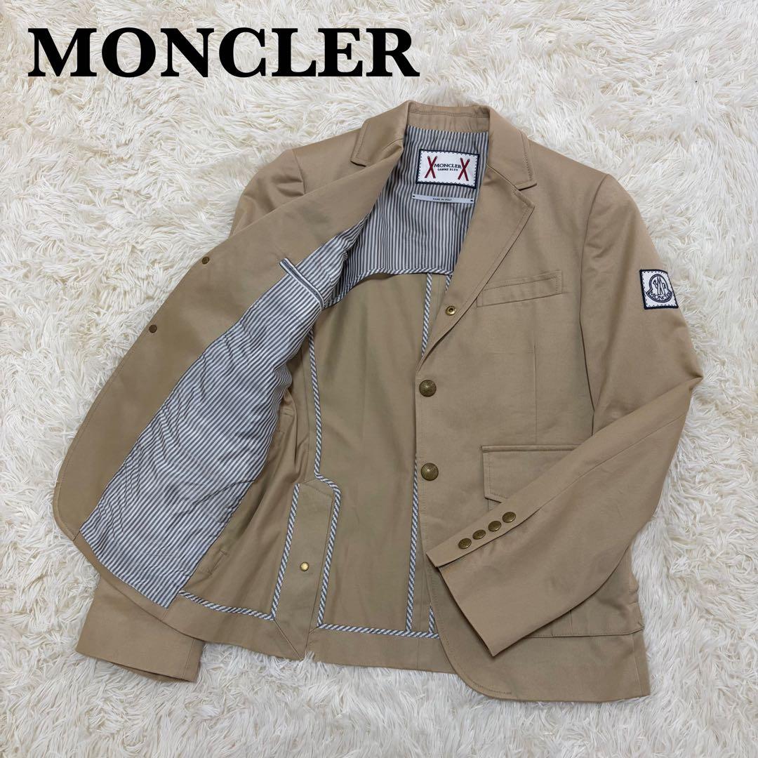 ✨美品 MONCLER ベージュ テーラードジャケット 完売品 希少 ストライプ MONCLER（ダウンジャケット ・ ベージュ系）のフリマアイテム一覧