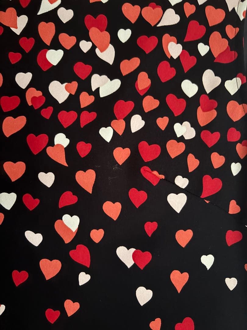 tara jamonタラジャーモン肩リボンハート柄ミニワンピース38 M相当